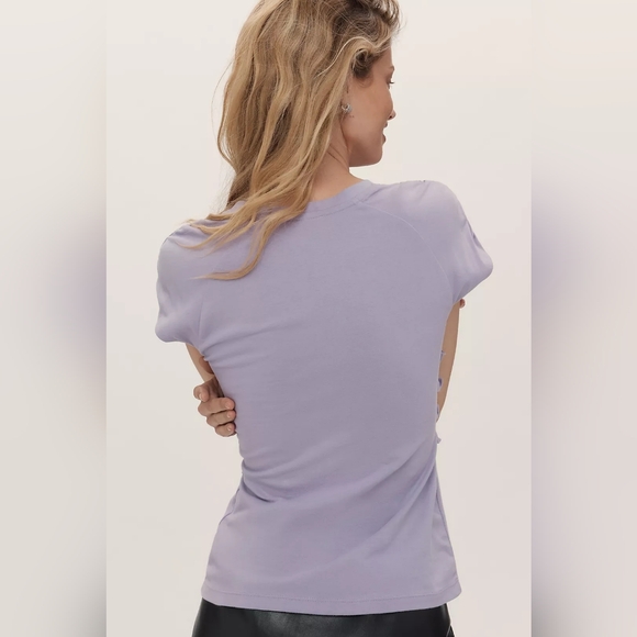 NWT Anthro Maeve Ruffle Smocked Blouse Short Sleeve Top Size S Anthropologie - Picture 4 of 5